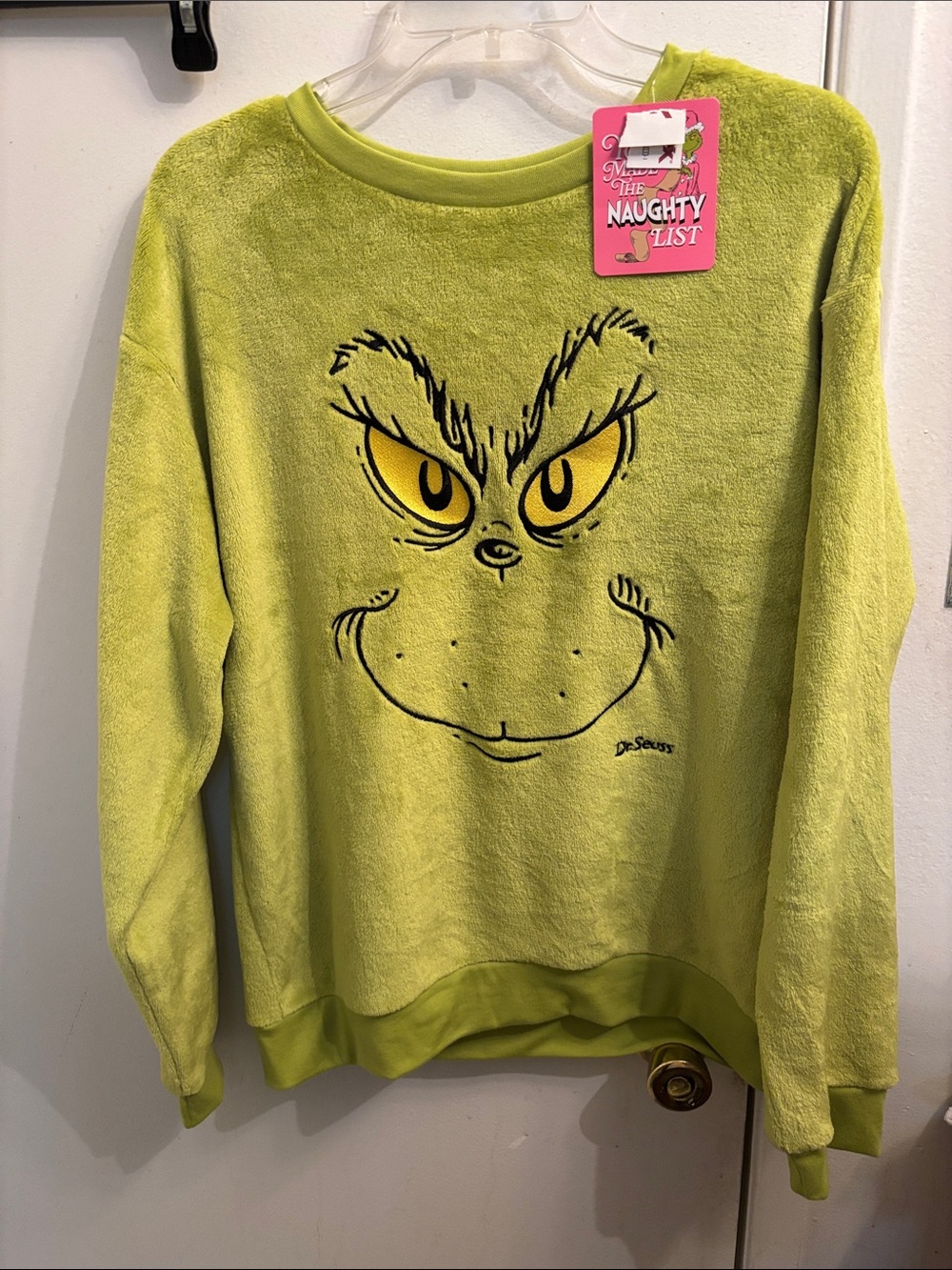 Dr. Seuss Grinch Green Cozy Fleece Sweater